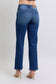 Judy Blue Mid Rise Side Seam Detail Straight Jeans