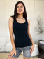 Square Neck Wide Strap Tank - 5 colors