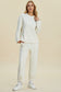 Texture Round Neck Long Sleeve Top and Pants Set - 3 Colors