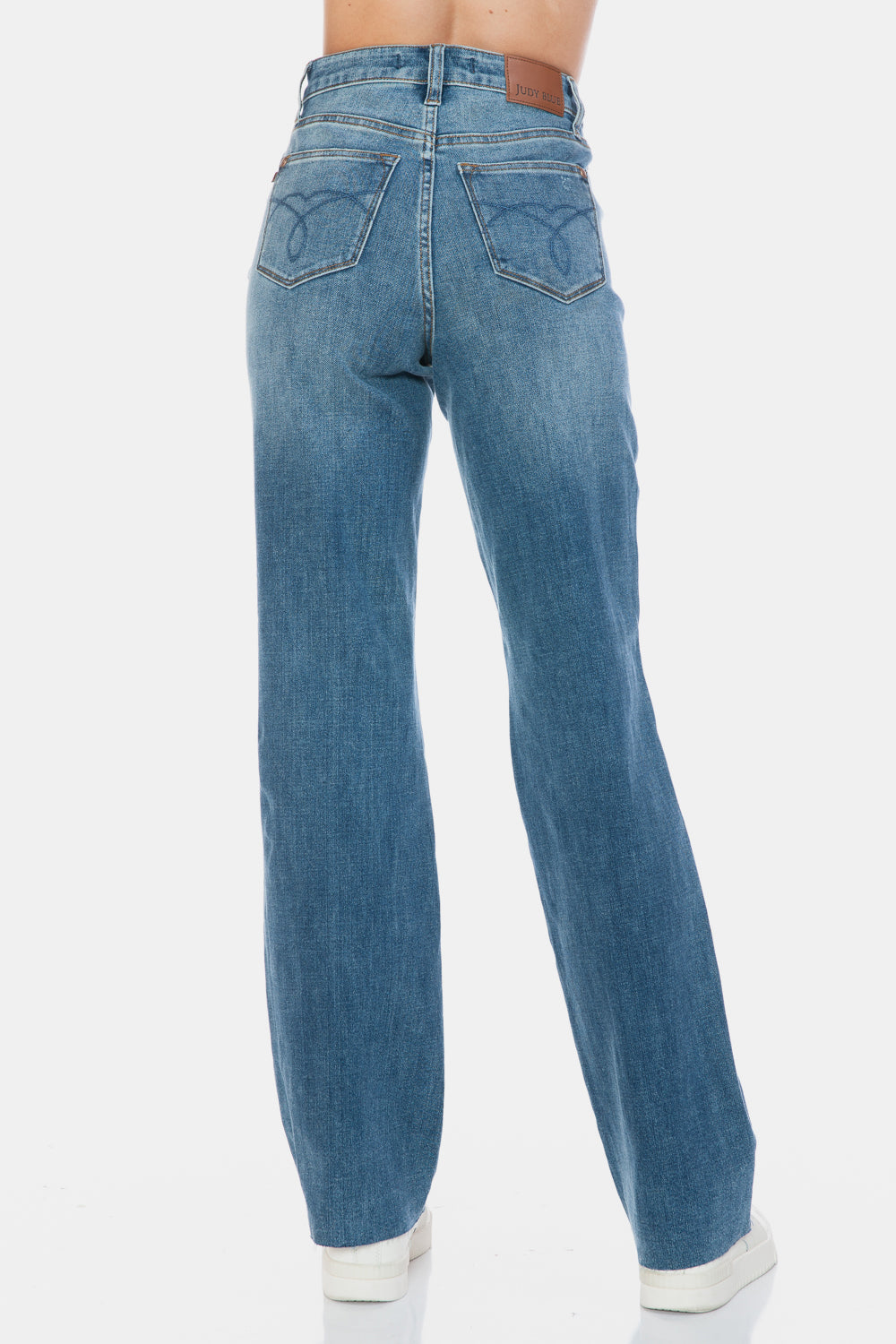 Judy Blue High Waist Tummy Control Cut Raw Hem Straight Jeans