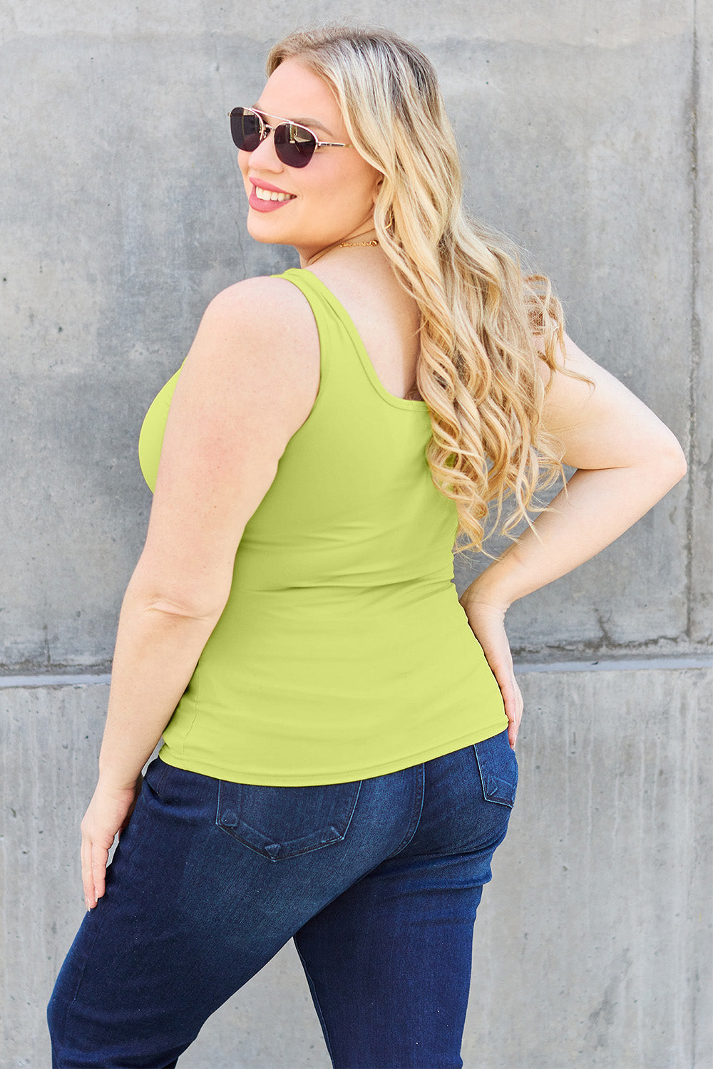 Square Neck Wide Strap Tank - 5 colors