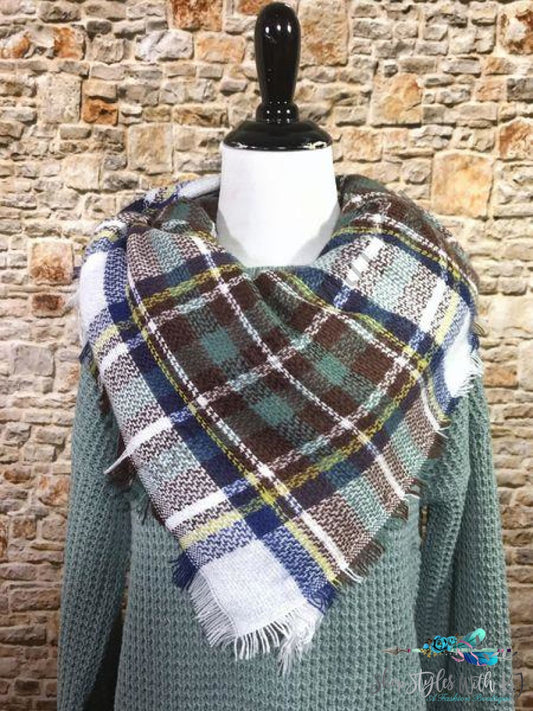 Blanket Scarf Colorful Tartan Plaid Scarf