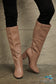 Block Heel Knee High Boots Shoes