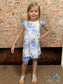 Blue Blooms 2Pc Short Set Kids