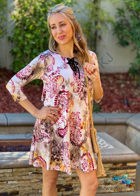 Boho Beauty Paisley Dress - Size Small