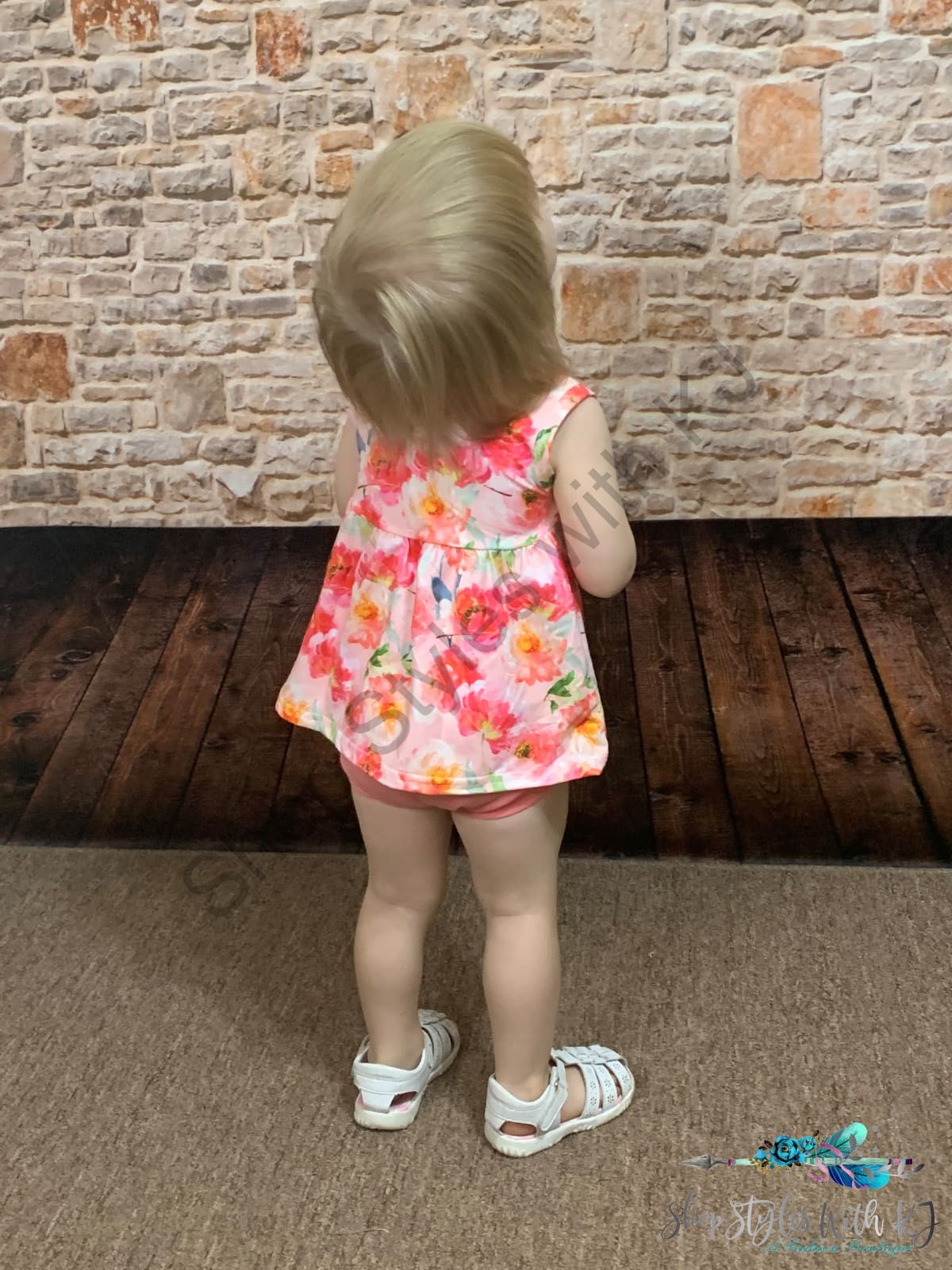 Brushed Rose Garden 2Pc Dress Set Kids