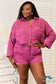 Basic Bae Buttoned Long Sleeve Top And Shorts Set Sets
