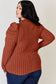 Ribbed Mock Neck Puff Sleeve T-Shirt - 5 Colors