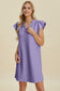 Ruffled V-Neck Cap Sleeve Dress - 5 Colors