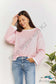 Double Take Contrast Detail Dropped Shoulder Knit Top