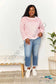 Double Take Contrast Detail Dropped Shoulder Knit Top