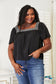 Double Take Contrast Square Neck Puff Sleeve Blouse Shirts & Tops