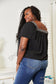 Double Take Contrast Square Neck Puff Sleeve Blouse Shirts & Tops
