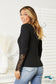Double Take Crochet Lace Hem Sleeve Button Top Shirts & Tops
