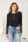Double Take Crochet Lace Hem Sleeve Button Top Shirts & Tops