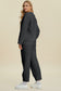 Texture Round Neck Long Sleeve Top and Pants Set - 3 Colors