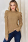 Ribbed Mock Neck Puff Sleeve T-Shirt - 5 Colors