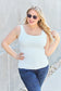 Square Neck Wide Strap Tank - 5 colors