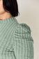 Ribbed Mock Neck Puff Sleeve T-Shirt - 5 Colors