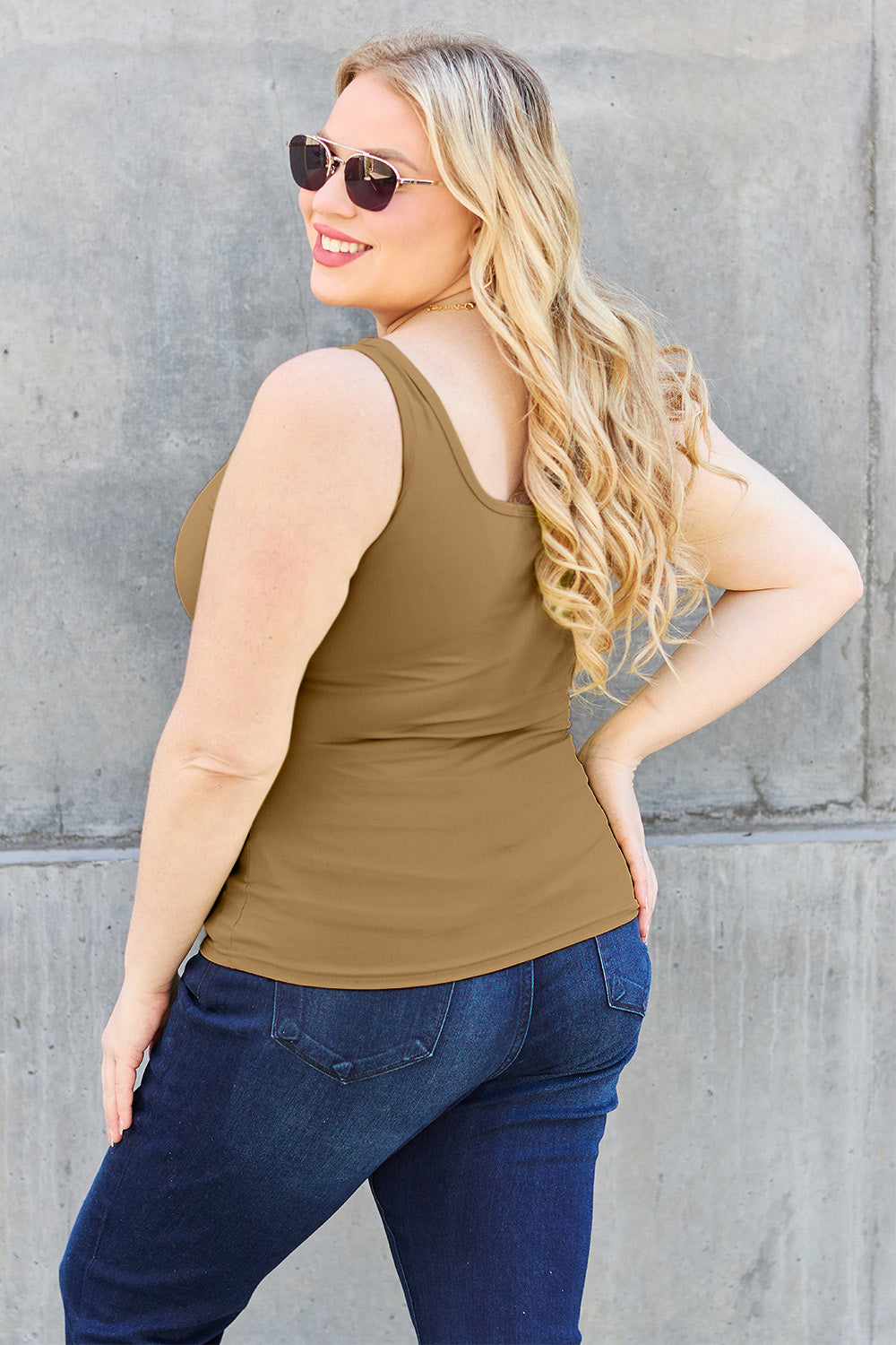 Square Neck Wide Strap Tank - 5 colors