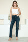 Judy Blue Button Fly Hem Destroy High Rise Straight Jeans