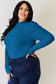 Ribbed Mock Neck Puff Sleeve T-Shirt - 5 Colors