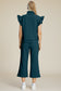 Texture Ruffle Short Sleeve Top and Wide Leg Pants Set - 5 Colors