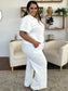 Texture Half Zip Short Sleeve Top and Pants Set - 6 Colors