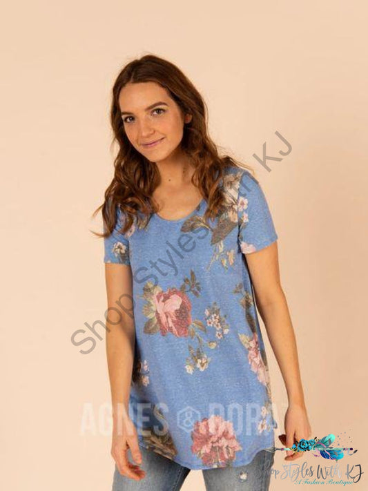 Everyday Tee Blue Floral Tee