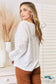 Double Take Eyelet Dropped Shoulder Round Neck Blouse