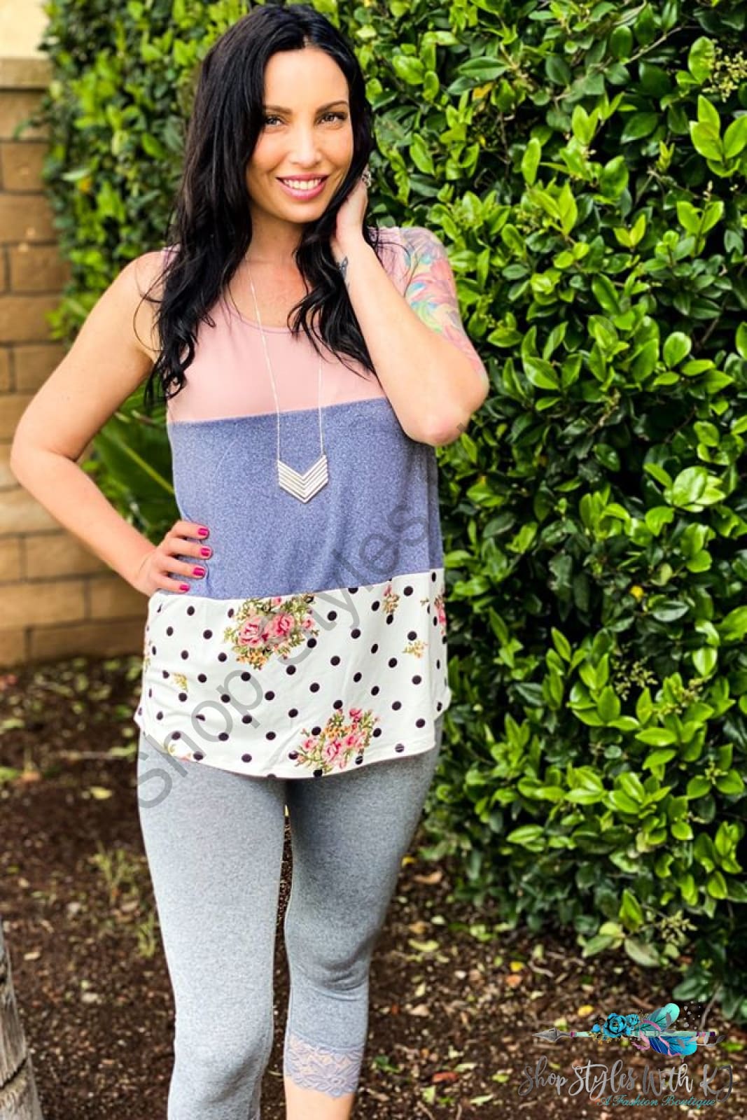 Eyes On You Color Block Tank - Size S