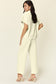 Texture Half Zip Short Sleeve Top and Pants Set - 6 Colors