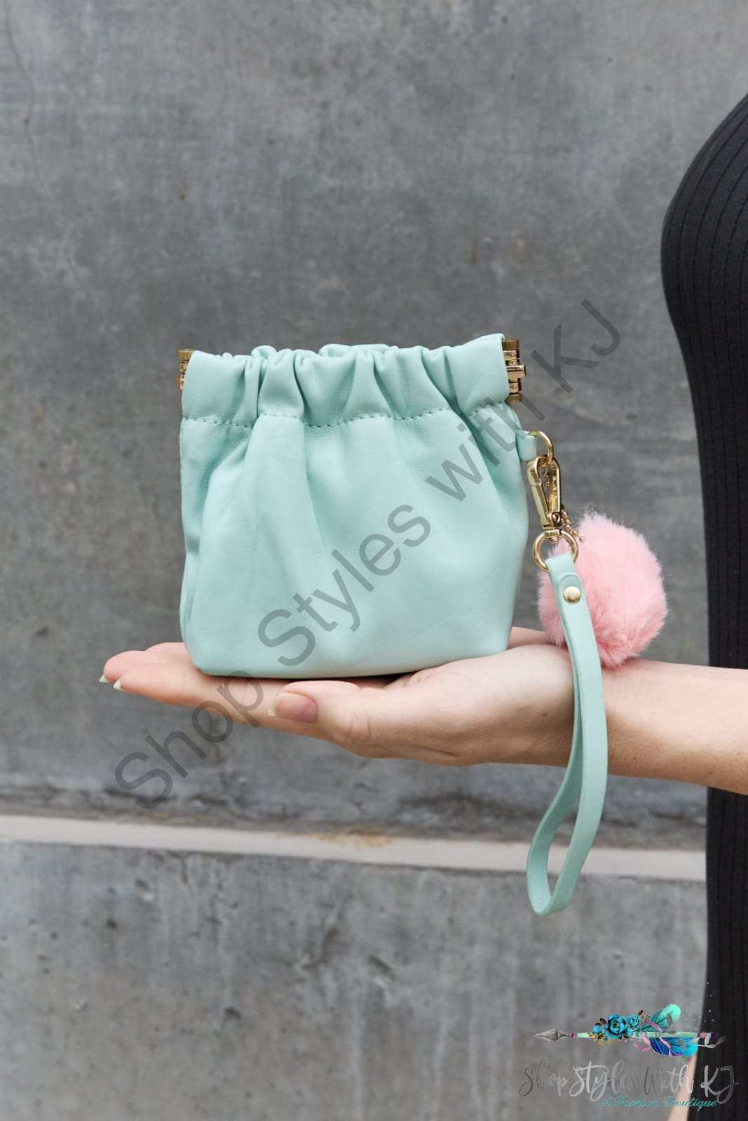 Faux Leather Pouch Bag