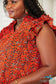 Double Take Floral Flutter Sleeve Notched Neck Blouse Shirts & Tops