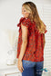 Double Take Floral Flutter Sleeve Notched Neck Blouse Shirts & Tops