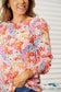 Double Take Floral Print Long Puff Sleeve Blouse