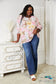 Double Take Floral Round Neck Three-Quarter Sleeve Top