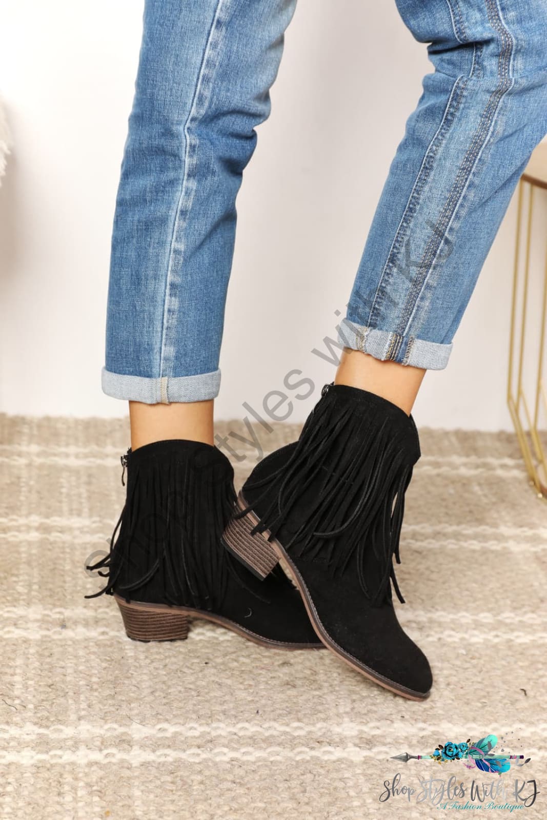 Legend Womens Fringe Cowboy Western Ankle Boots