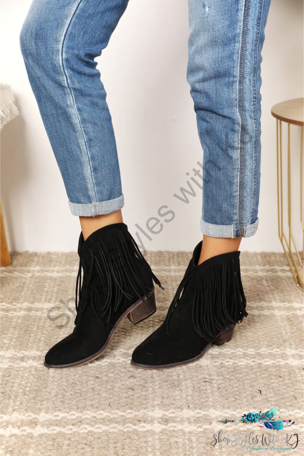 Legend Womens Fringe Cowboy Western Ankle Boots