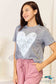 Simply Love Heart Graphic Cuffed Short Sleeve T-Shirt