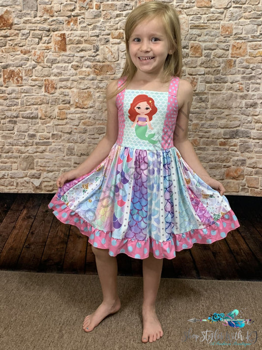 I Believe In Mermaids Twirl Dress Kids
