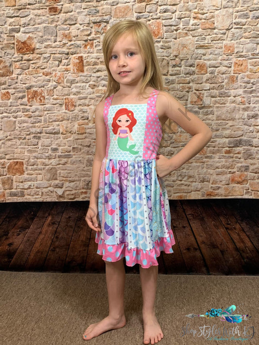 I Believe In Mermaids Twirl Dress Kids