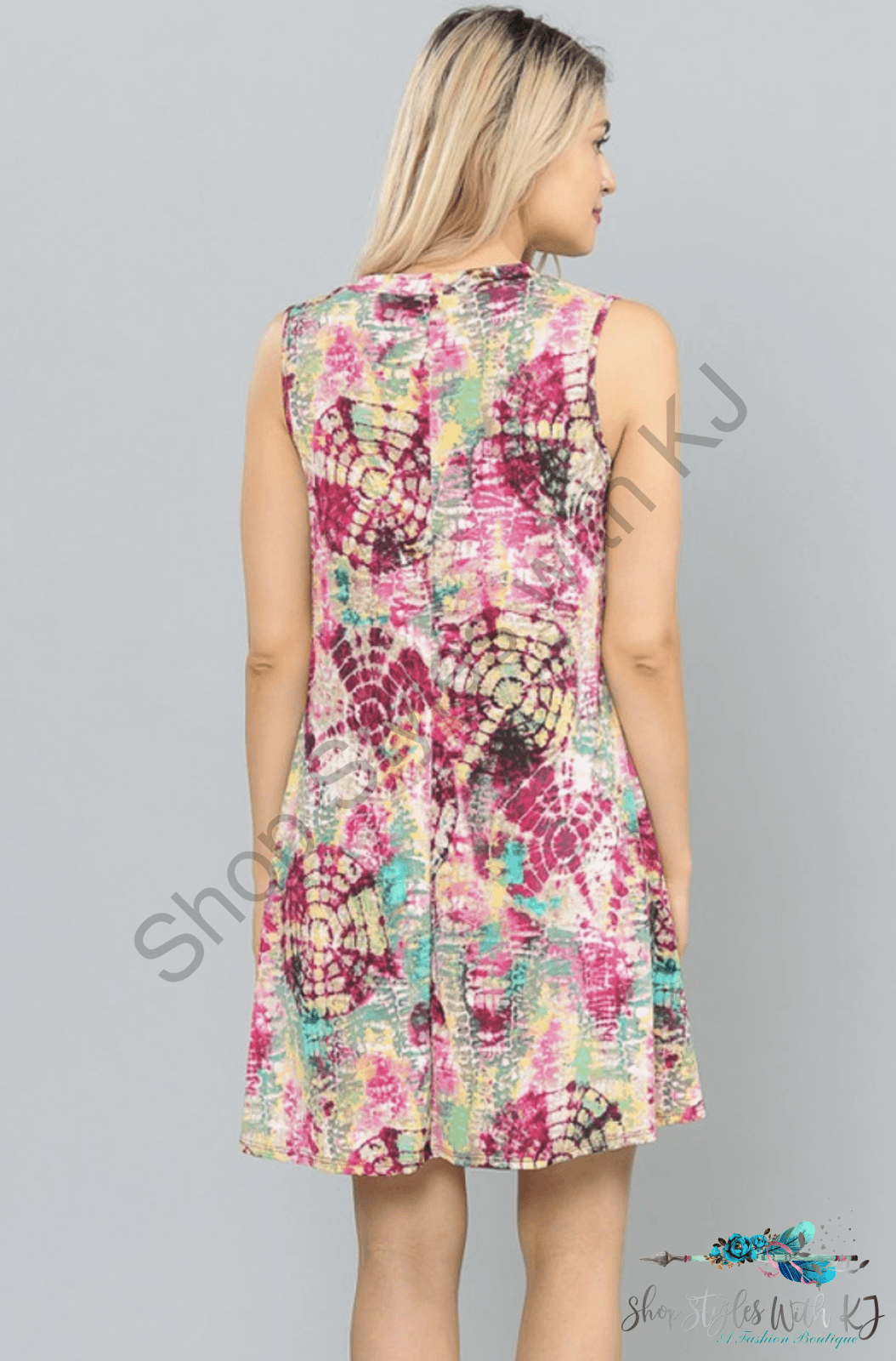 Joy In Tie Dye Sleeveless Swing Dress - Size Small