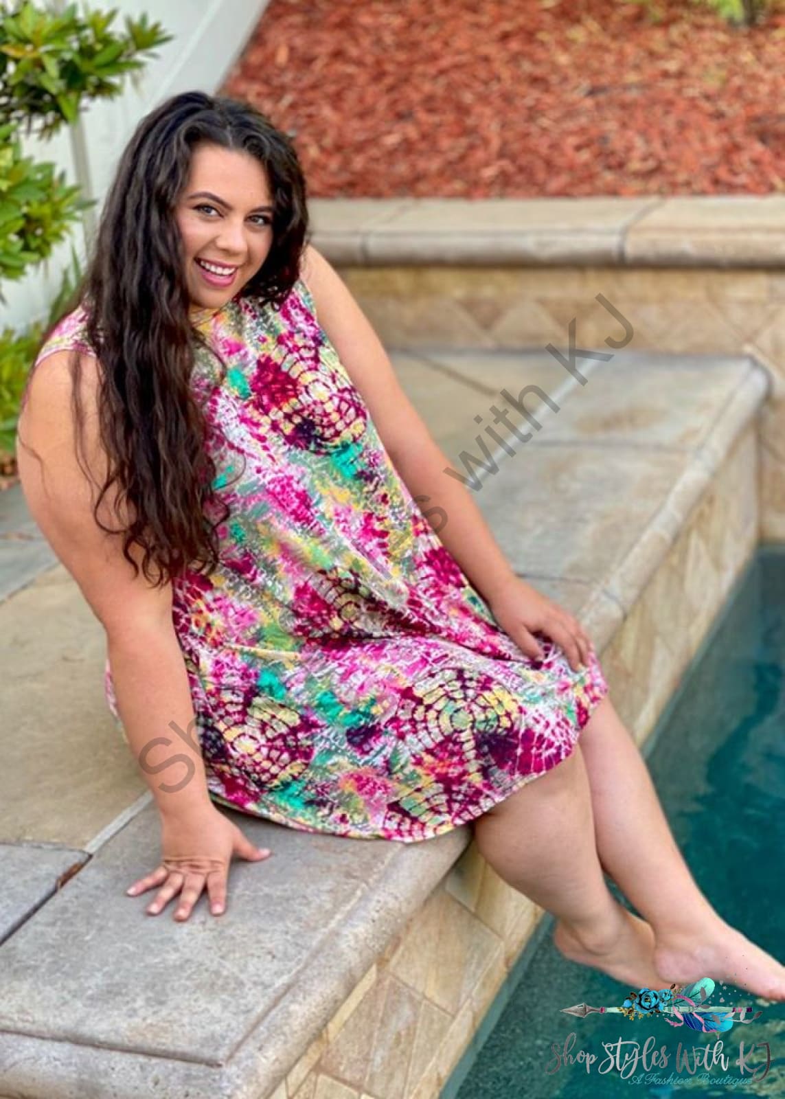 Joy In Tie Dye Sleeveless Swing Dress - Size Small