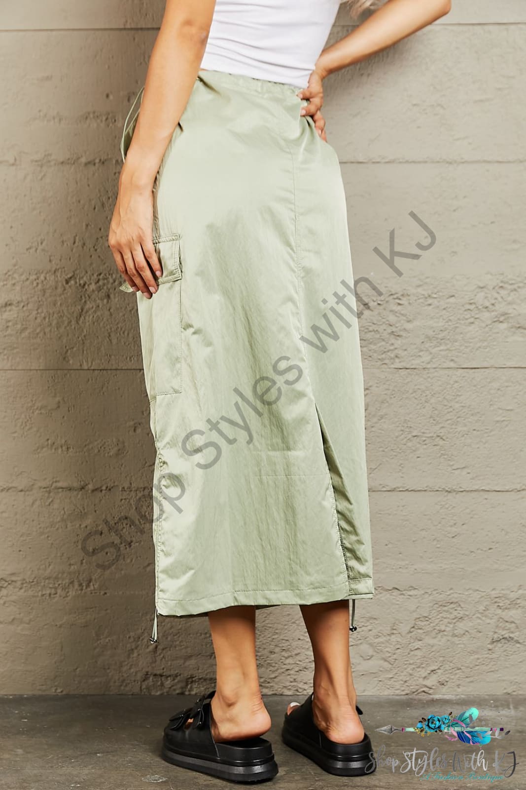 Hyfve Just In Time High Waisted Cargo Midi Skirt