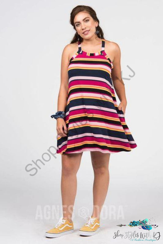 Keyhole Tunic Bold Stripe Horizontal Tunic