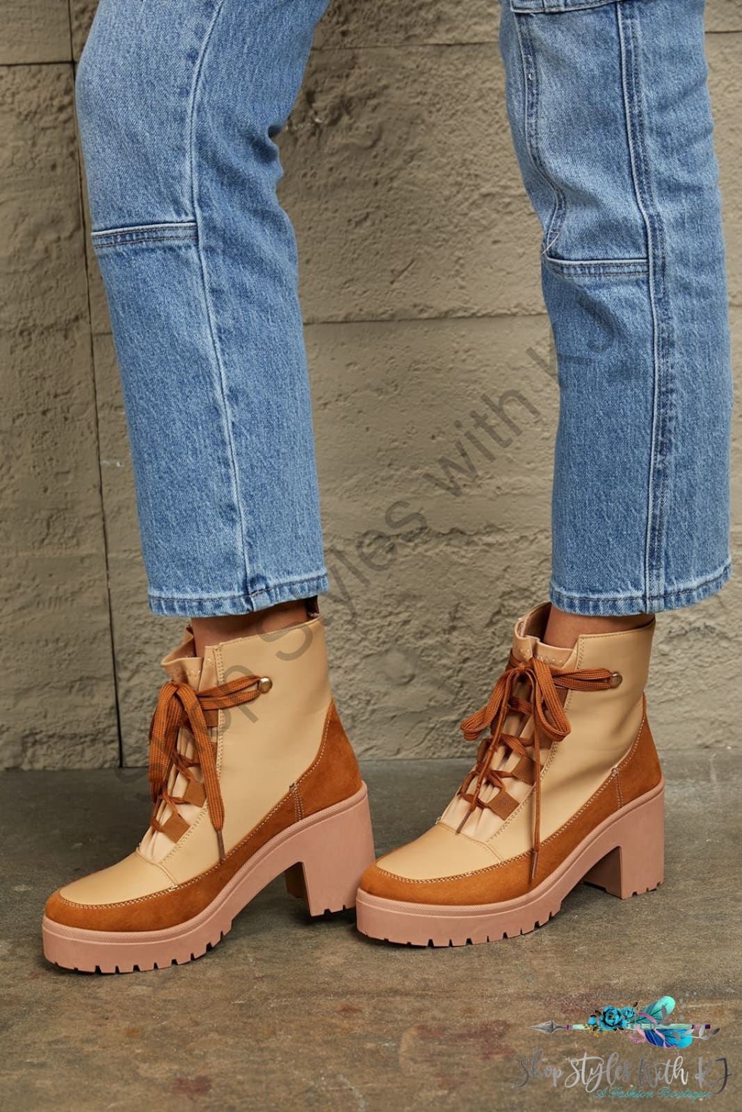 East Lion Corp Lace Up Lug Booties