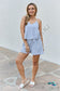 Culture Code Let It Happen Full Size Double Flare Striped Romper In Cobalt Blue Jumpsuits & Rompers