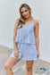 Culture Code Let It Happen Full Size Double Flare Striped Romper In Cobalt Blue Jumpsuits & Rompers