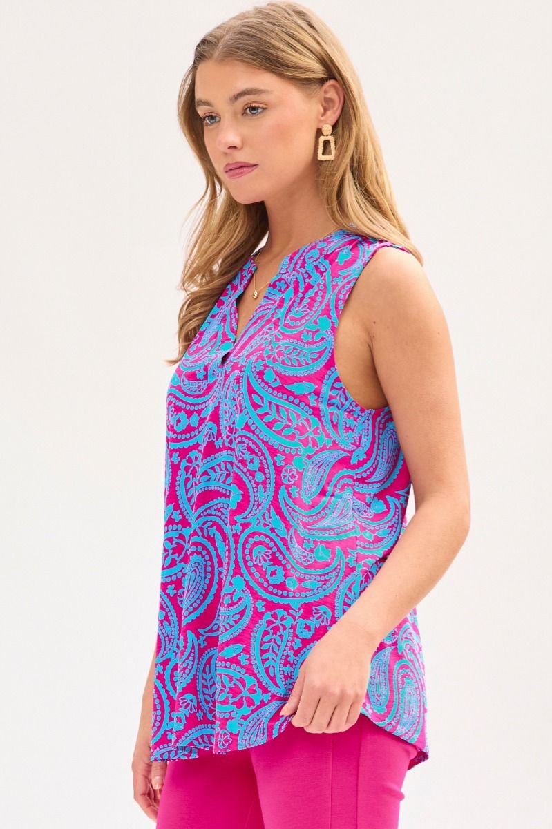 Dear Scarlett Lizzy Tank Top in Pink/Aqua